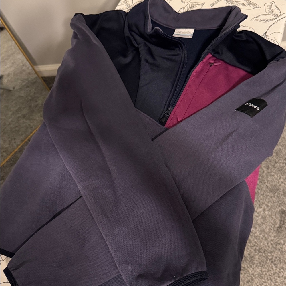 Columbia Dark Blue and Purple 3/4 Zip